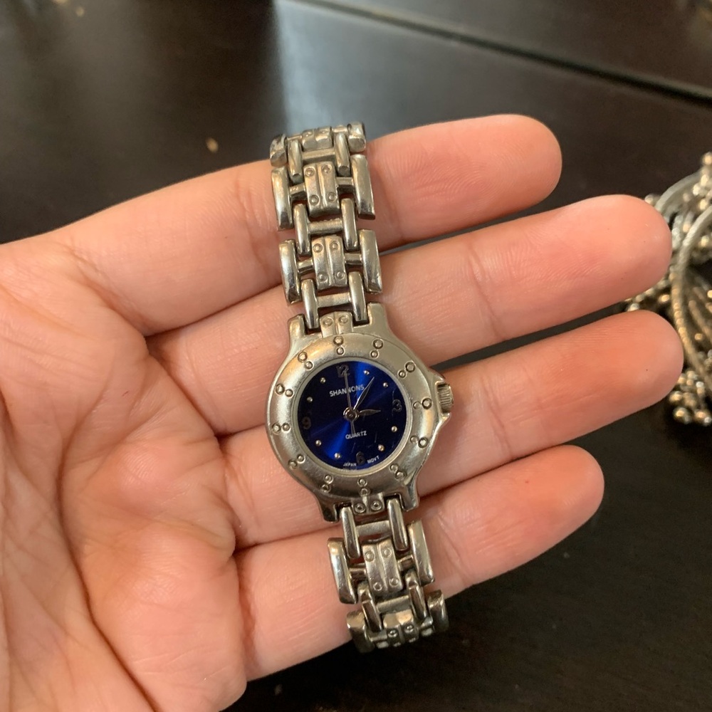 Stainless Steel Blue Dial Watch